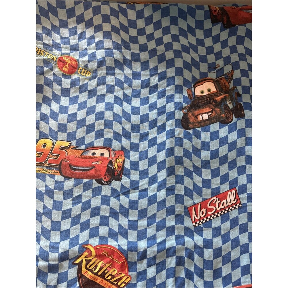 Disney Cars Lightning Mcqueen Mater TwIn Flat Sheet Fabric Craft Panel